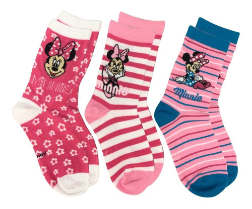 Pack X3 Pares De Medias 1/2 Caña Disney Minnie Mouse