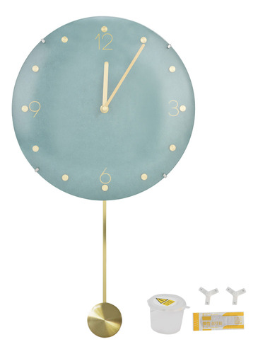 Reloj Colgante Moderno Con Péndulo De Pared Redondo Sin Marc