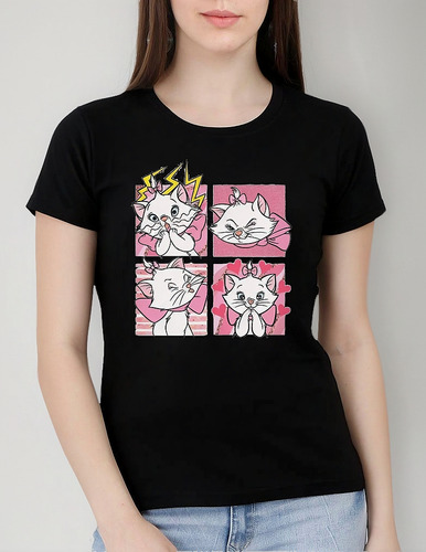 Camiseta 100% Algodão Aristogatas Marie Desenho Plus Size