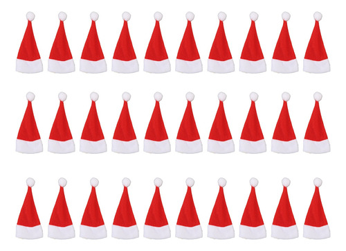 30 Minisombreros De Papá Noel, Adornos Navideños En Miniatur
