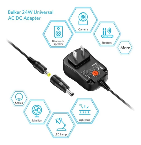 Belker 24w Multi Voltaje 3v 4.5v 5v 6v 7.5v 9v 12v Universal