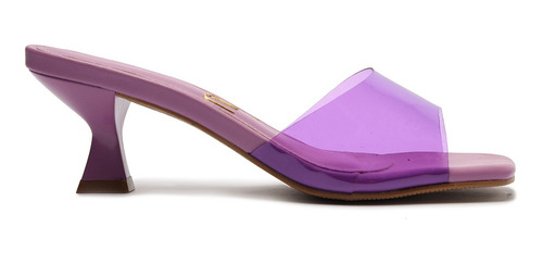 Imagem 3 de 7 de Sandália Feminina Mule Salto Fino Tira Vinil - My Shoes