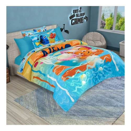 Set De Edredón Matrimonial Disney Nemo Azul Nemo