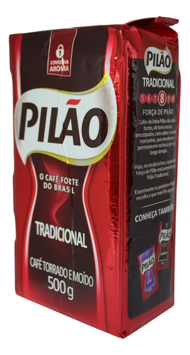 Cafe Grano Molido Brasilero Pilao Tradicional 500 Grs