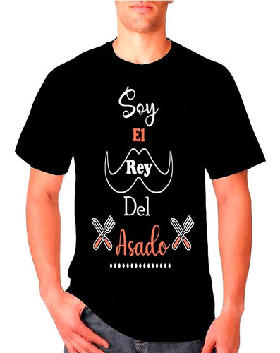 Polera Estampada 100%algodon Fiesta Patria El Rey Del Asado