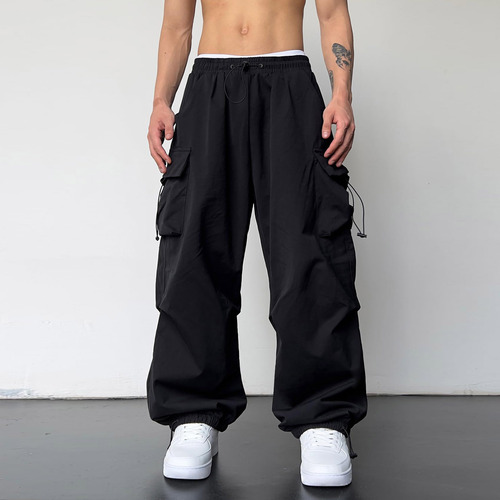 Pantalones Para Hombre Con Cintura Elástica Con Cordón Y Bol