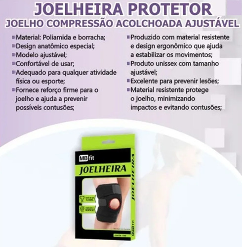 Joelheira Exercicios Esporte Reforçada Articulada Promoçã