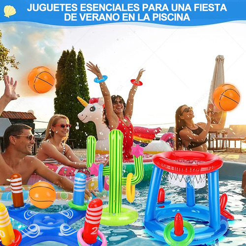 Canasta Inflable Juego Baloncesto Basquetball Flotante Traje