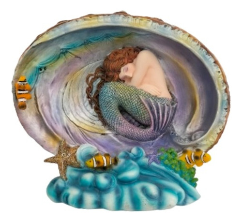 Sirena Figura Fina En Resina De Alabastro En Colores