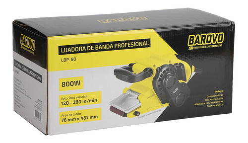Imagen 8 de 10 de Lijadora De Banda Profesional 800w 76 Mm × 457 Mm Barovo