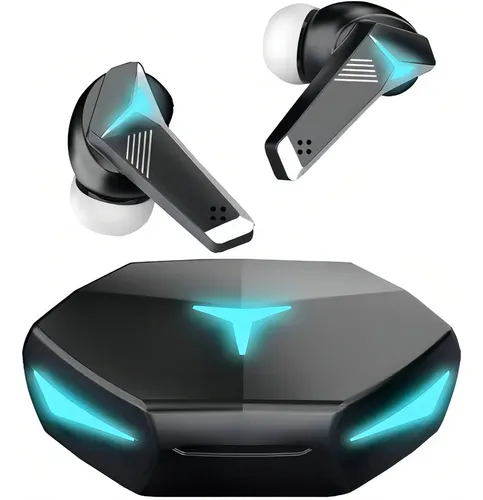Auriculares in-ear gamer inalámbricos P30 negro con luz LED