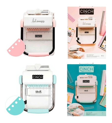 Engargoladora Scrapbook Cinch | Paq 2 Máquinas Menta Y Rosa