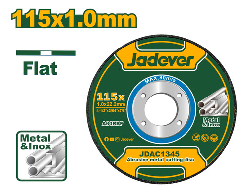 Disco De Corte Metal 115x1mm Pack 10 Uds Jadever Jdac1392
