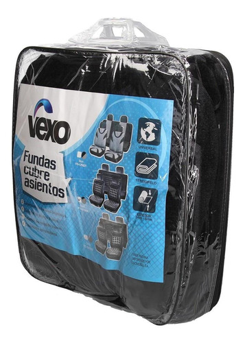 Imagen 3 de 3 de Funda Universal Cubre Asiento Pana Negro Juego 11p