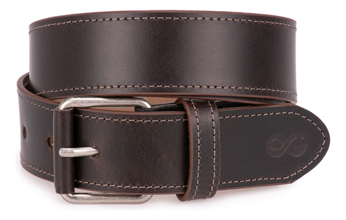 Cinto Correia Masculino Couro Legitimo Casual 4cm De Largura Cor Marrom-escuro Desenho Do Tecido Lisa Tamanho P