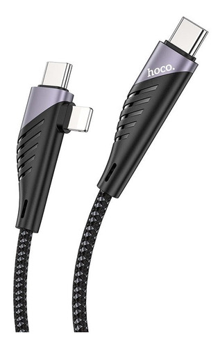 Cable Rapido Usb Tipo C 2 En 1  A Lightning A Tipo C Pd 60w 