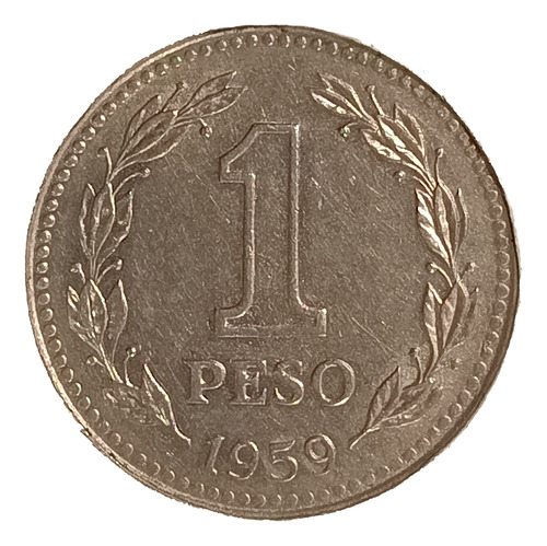 Argentina 1 Peso 1959 Sc Cj 254 Error Canto Sin Terminar