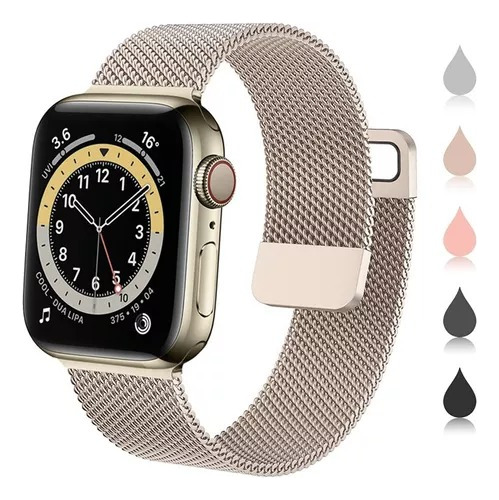 Correa Para Apple Watch 42/44mm Malla Dorado