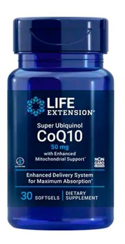 Life Extension Super ubiquinol Coq10 50 Mg 30 Softcaps Sfn Sabor Sin sabor