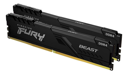 Memoria Ram Kingston Fury Beast Black Ddr4 32g(2x16g)2666mts