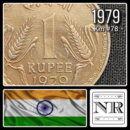 India - 1 Rupia - Año 1979 - Km #78 - Espigas