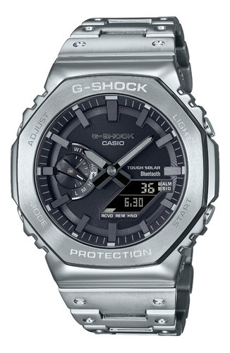 Reloj Casio Gshock Gm-b2100d-1a Malla Acero Bluetooth Solar Color de la malla Plateado Color del bisel Plateado Color del fondo Gris oscuro