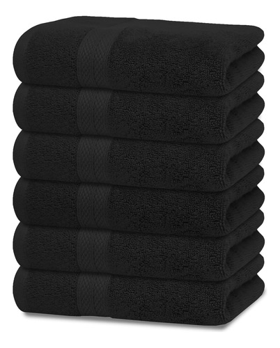 Avalon Towels Toalla Mano Negra Alta Calidad ( 6) 100% Ultra