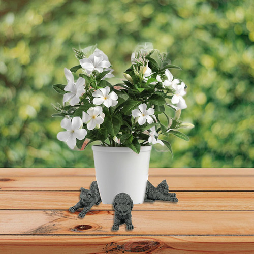 3pcs Flower Pot Feet Animal Figures Practical Resin Lazy Cat