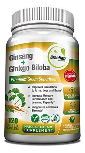 Panax Ginseng Ginkgo Biloba Tabletas - Superalimento Premium