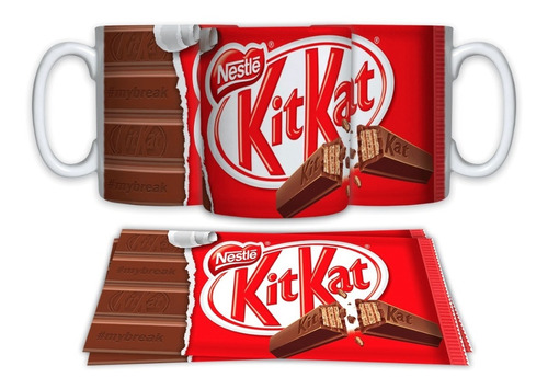 Caneca Ceramica Feliz Pascoa Chocolate Kit Kat