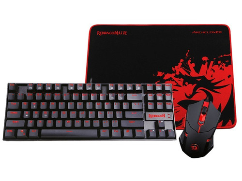 Combo Gamer Redragon K552-ba Teclado Mecanico, Mouse Pad