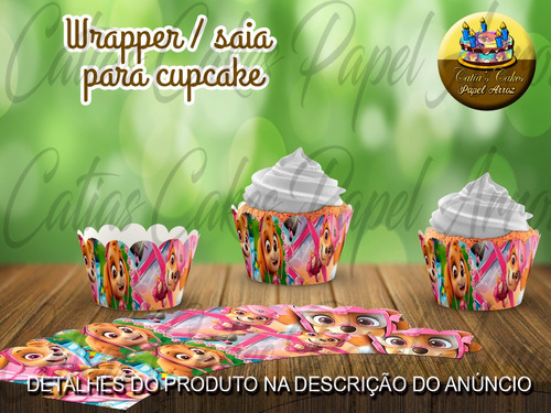  50 Wrappers Saia Para Mini Cupcake Skye Patrulha Cod01