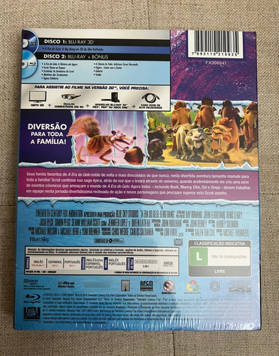 Blu-ray 3d+2d A Era Do Gelo - O Big Bang 2 Discos Lacrado