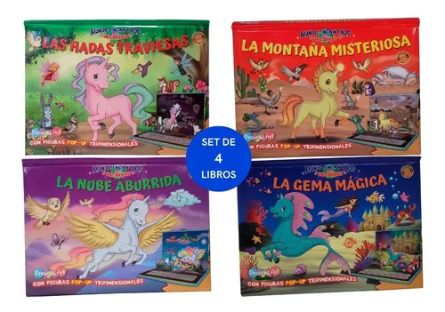 comprar Set 4 Libros Mundo Encantado Unicornios Pop Up 3d Pasta Dura