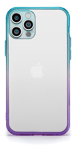 Capa Elfo Colors Para iPhone 13 Pro Max Acrílica Gradiente Cor Azul/Roxo
