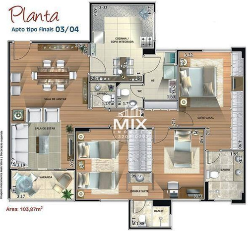 Apartamento Com 3 Dormitórios À Venda, 104 M² Por R$ 545.000 - Centro - Taubaté/sp - Ap0966
