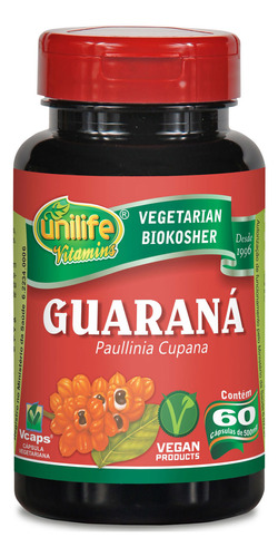 Guaraná Em Cápsulas 500mg - Energético Natural - 60 Cápsulas