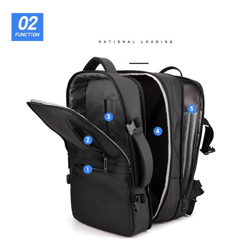 Mochila Extensible Impermeable Con Puerto Usb