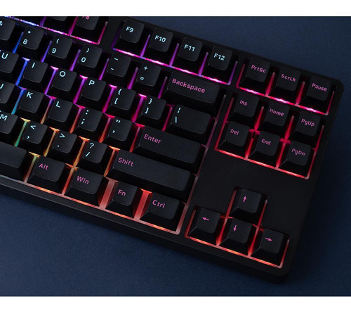 Teclado Mecânico Akko 5087s Qmk Via Midnight Gateron Pink