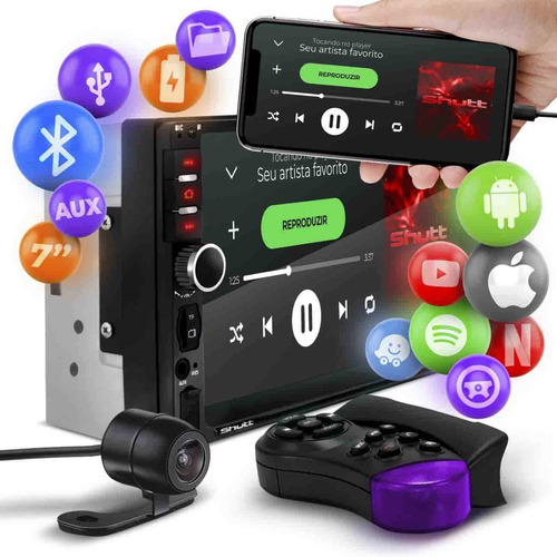 Mp5 Player 2 Din Bluetooth Usb Espelhamento Sd Miami Shutt