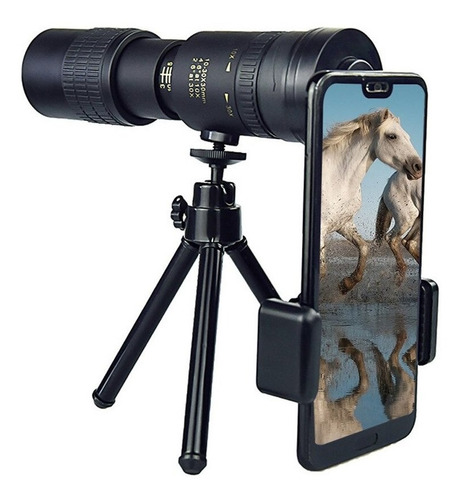 Imagen 1 de 9 de Monocular 4k 10-300x40mm Super Teleobjetivo Zoom Telescopio