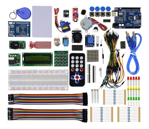 Mega Kit Uno Completo + Tutorial Para Arduino + 200 Pcs + Nf