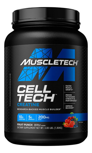 Muscletech Cell Tech Creatina X 3lb Aumentador Masa Muscular Sabor Fruit Punch (frutos Rojos)