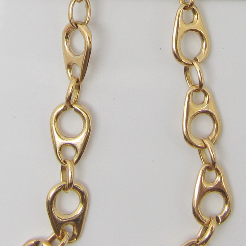 7939 Pulseira Comp. 22 Cm Pulseira Maciça Reforçada Ouro 18