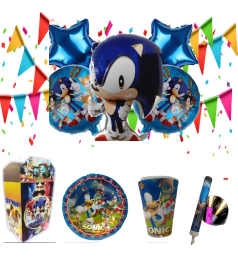 Sonic Paq Fiesta Artículos 10 Niños Tematica Cumpleaños