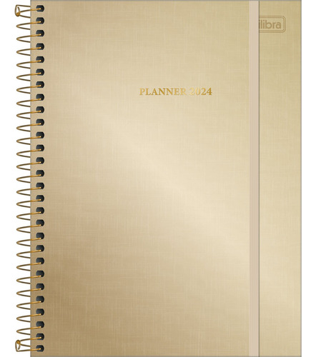 Planner Espiral West Village Metalizado Dorado M7