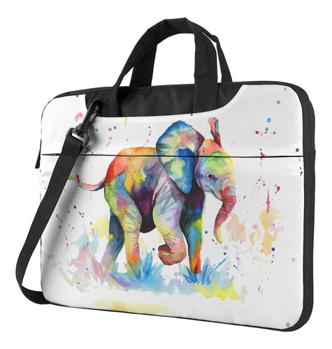 Bolso Para Computadora Portatil Diseño Elefante Arcoiris