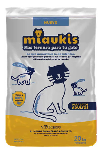 Alimento Para Gatos Adultos Miaukis Bolsa  X 10 Kg