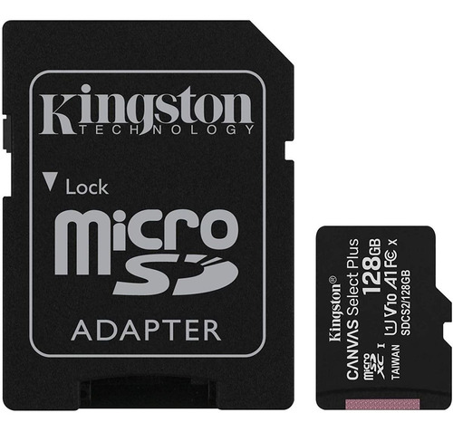 Tarjeta De Memoria Kingston Sdcs2  Canvas Select Plus Con Adaptador Sd 128gb