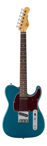 Guitarra eléctrica G&L Tribute ASAT Classic single-cutaway de álamo emerald blue metallic con diapasón de palo de rosa